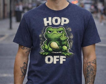 Camiseta gráfica de rana enojada, camiseta urbana sarcástica, ropa de memes divertidos