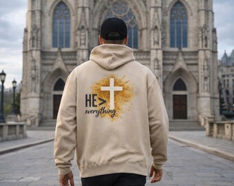Sudadera con capucha cristiana HE > Sudadera con cruz y todo lo que necesitas saber sobre fe, ropa religiosa unisex