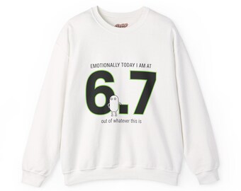 Sudadera minimalista con cuello redondo y número 6.7 / Camiseta con humor absurdo y memes