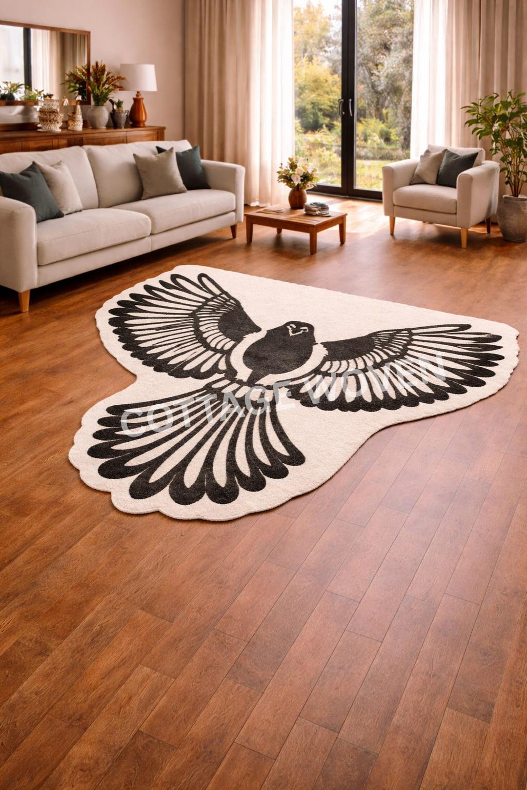 Hand Tufted Eagle Shape Rug, Bird Design Area Rug. - Etsy