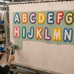Handtufted Alphabet Learning Rug, Colorful ABC Nursery Playroom Carpet. image 11