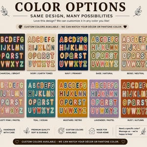 Handtufted Alphabet Learning Rug, Colorful ABC Nursery Playroom Carpet. image 15