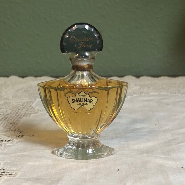 Vintage Shalimar Guerlain 1/4 oz Perfume PARFUM Bottle Scent Sealed glass Baccarat Paris France