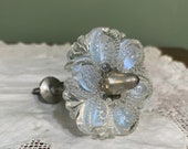 Antique Small Opalescent Glass TIEBACK Curtains drapes Handles Home Decor Opal Sandwich opaline