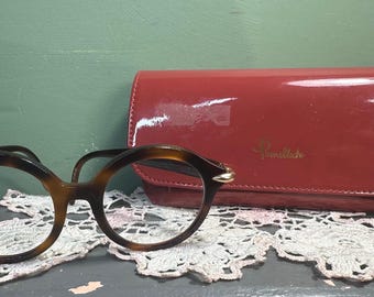 Vinatge authentic POLMETTO classic tortoise round Glasses Italy PM00310 002 47 20135  case