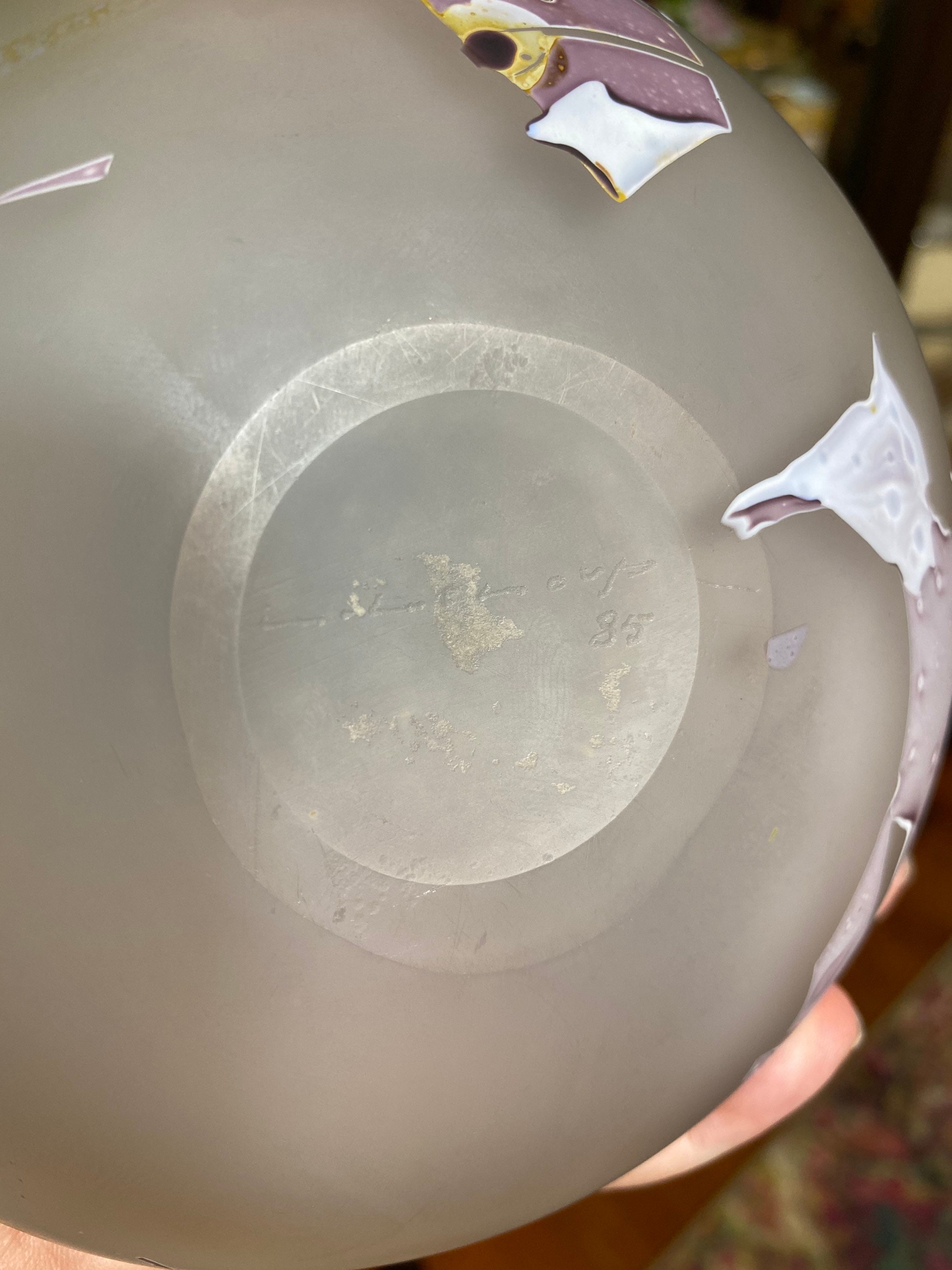 ヴィンテージ ルイ ルルー ガラス花瓶 アール ヌーボー スタイル