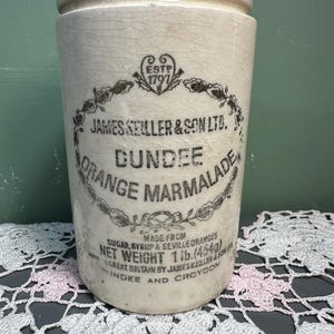 Antike ORANGE Marmelade Steinzeug CROCK Glas James Keiller und Söhne Dundee