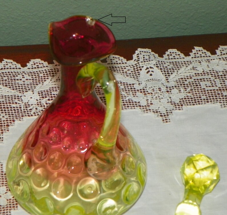 Antique Hobbs Glass CRUET Bottle Oil Vinegar Vaseline Inverted Etsy