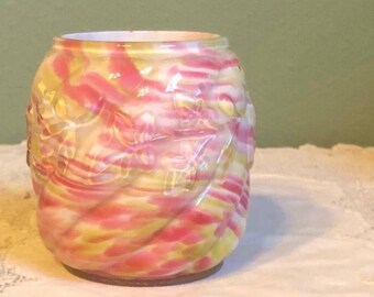 Victorian Northwood SPOONER Red Spatter Canary Yellow LEAF MOLD
