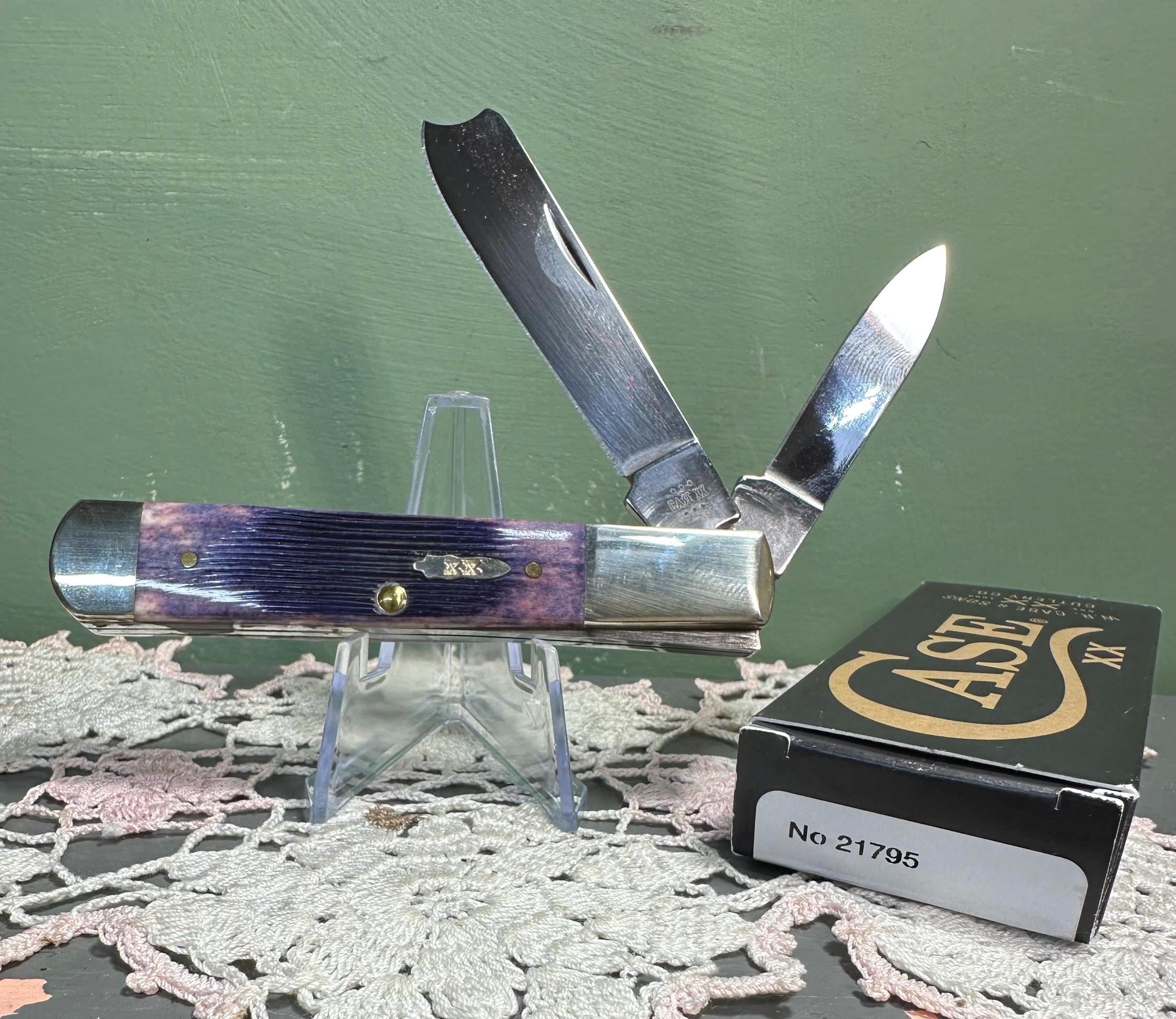Vintage Case Xx RAZOR Purple Barnboard Jig Bone Knife LIMITED