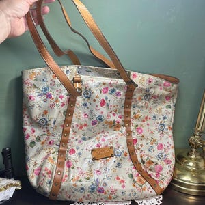 Bolsa vintage Patricia Nash, bolsa de couro floral, bolsa de mão, bolsa tipo carteiro, bolsa grande clássica Keepall Weekender
