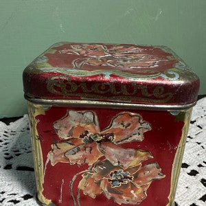 Antique Deco TIN Floral  Tobacco Epicure Box Store Display BOX lithograph