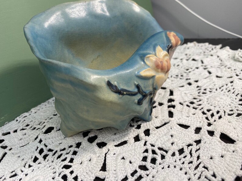 Antique Roseville SHELL Magnolia Blue Vase Bowl Jardiniere Etsy