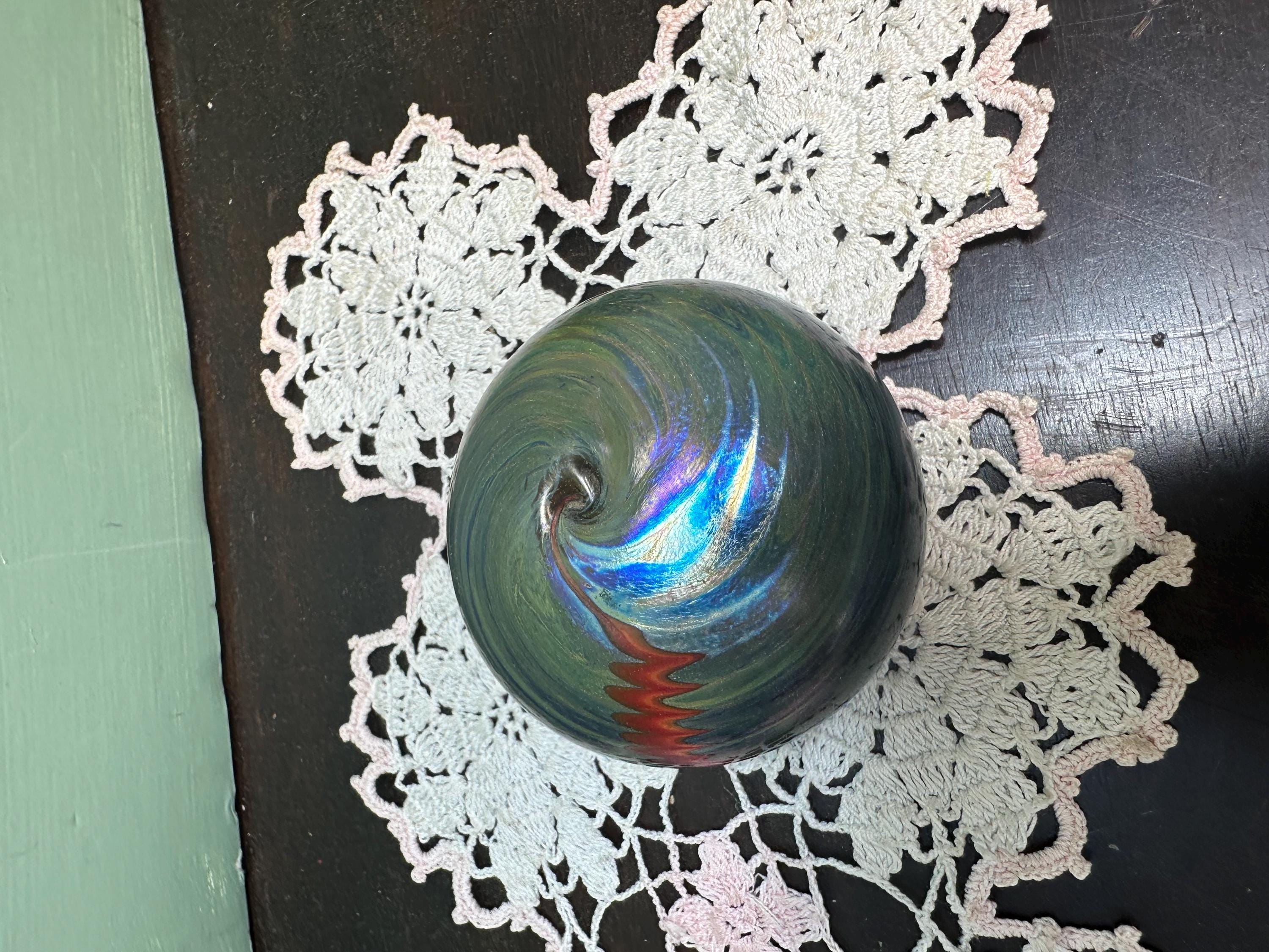 Vintage Lundberg Studio 1984 Signed Paperweight Art Glass PAPER