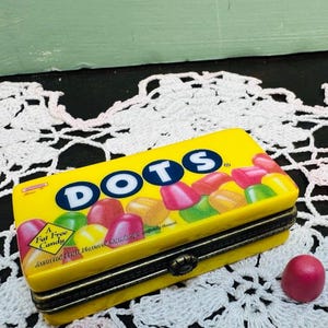 Vintage PHB DOTS Godispiller Porslinsmyckeslåda Burkpulver med Dot-godis