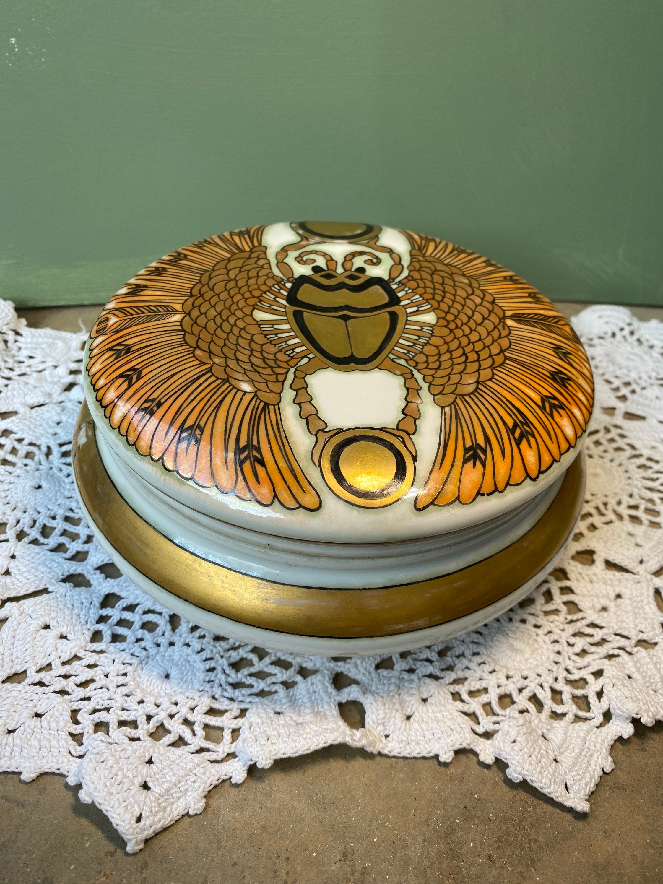 Royal Vkb Contenant En Verre Mode D emploi Antique Grand Scarabée Scorpion Limoges artiste Peters DRESSER - Etsy France
