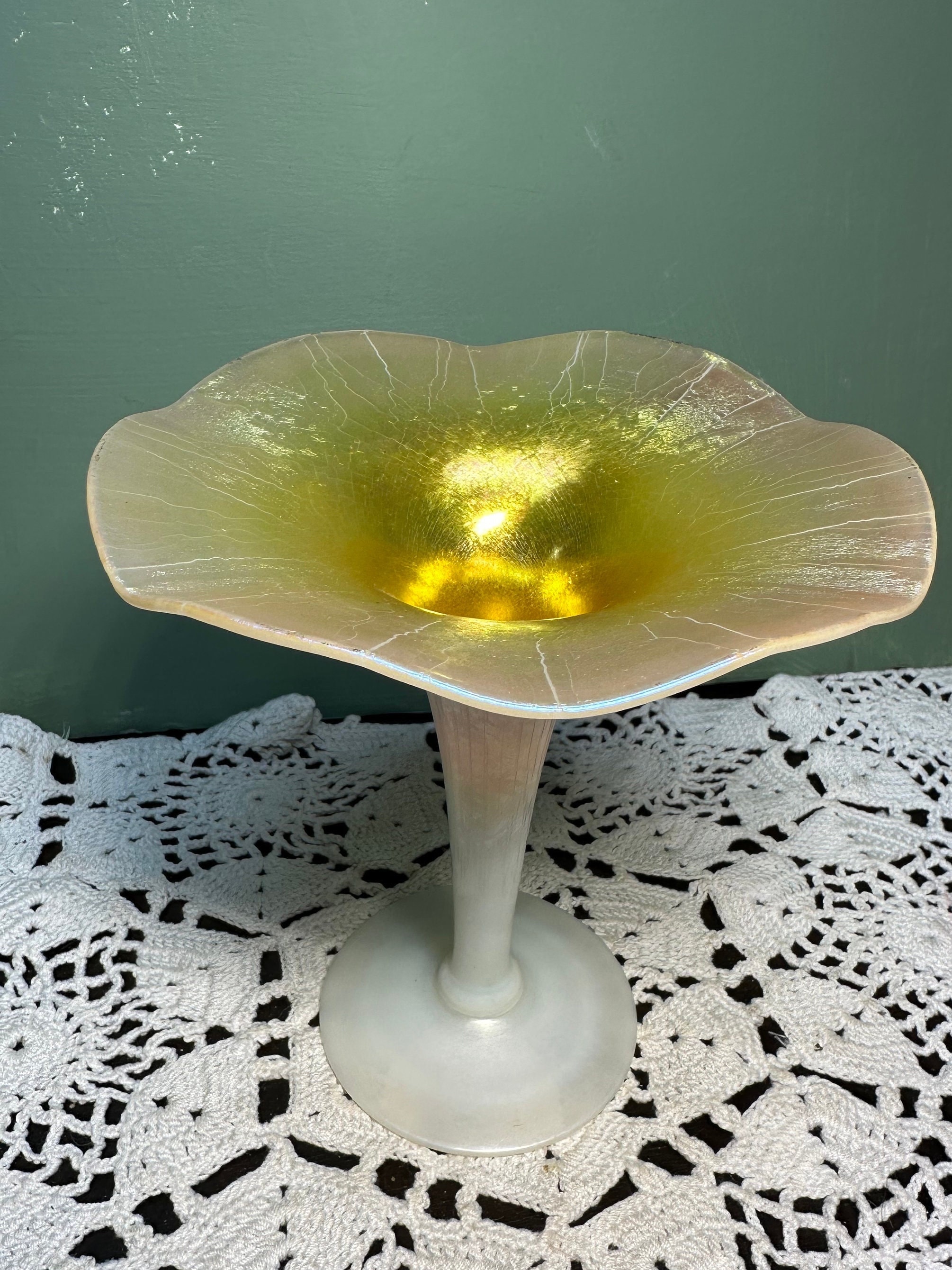 STEUBEN GLASS フラワーベース Antique Steuben Calcite Aurene TRUMPET VASE Art Glass - Etsy