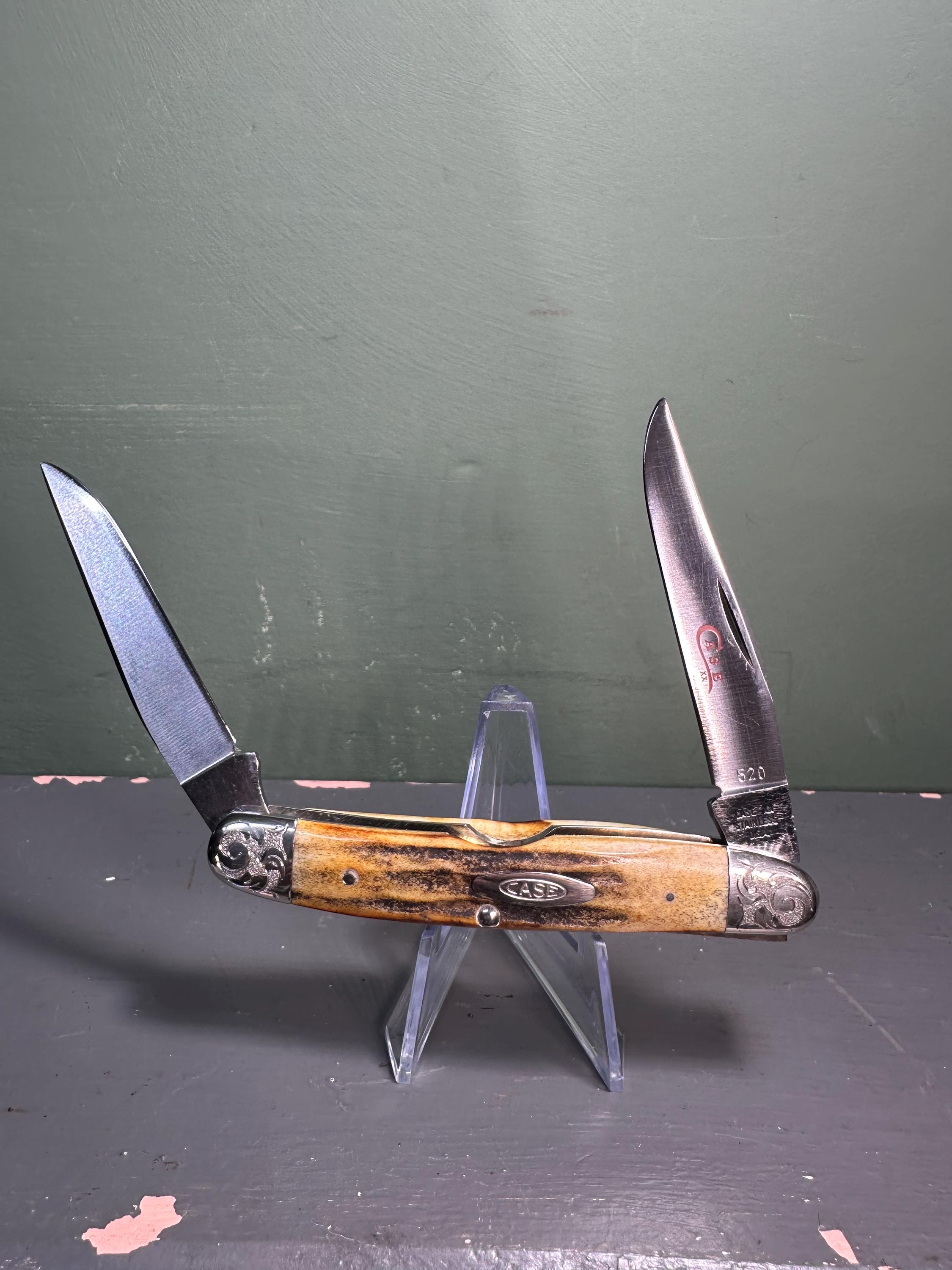 Vintage CASEXX 1978 KNIFE Stag Red Letter SCROLL Pocket Gen Stag