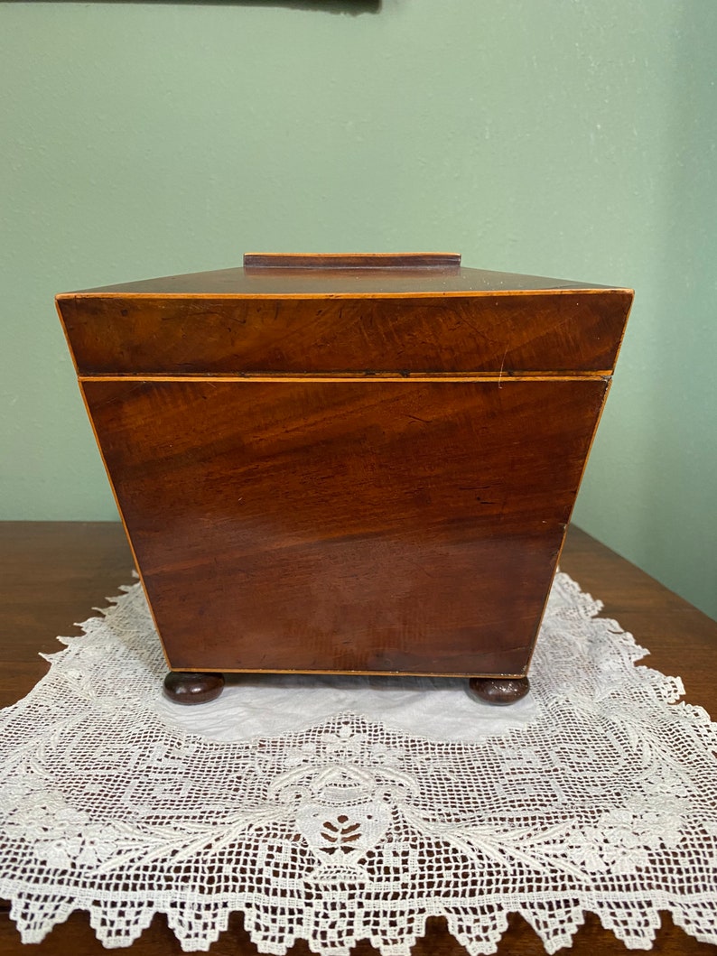 Primitive Antique TEA BOX CADDY Walnut Wood Wooden Etsy