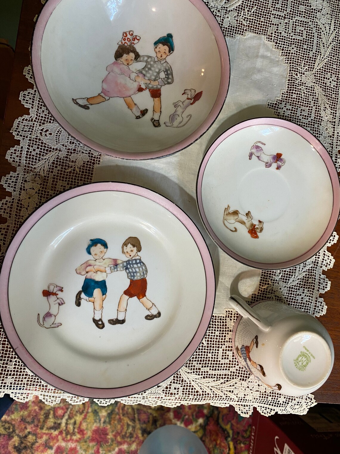 Antique Noritake Child Children Dishes Dish Set Nursery Rhyme Etsy