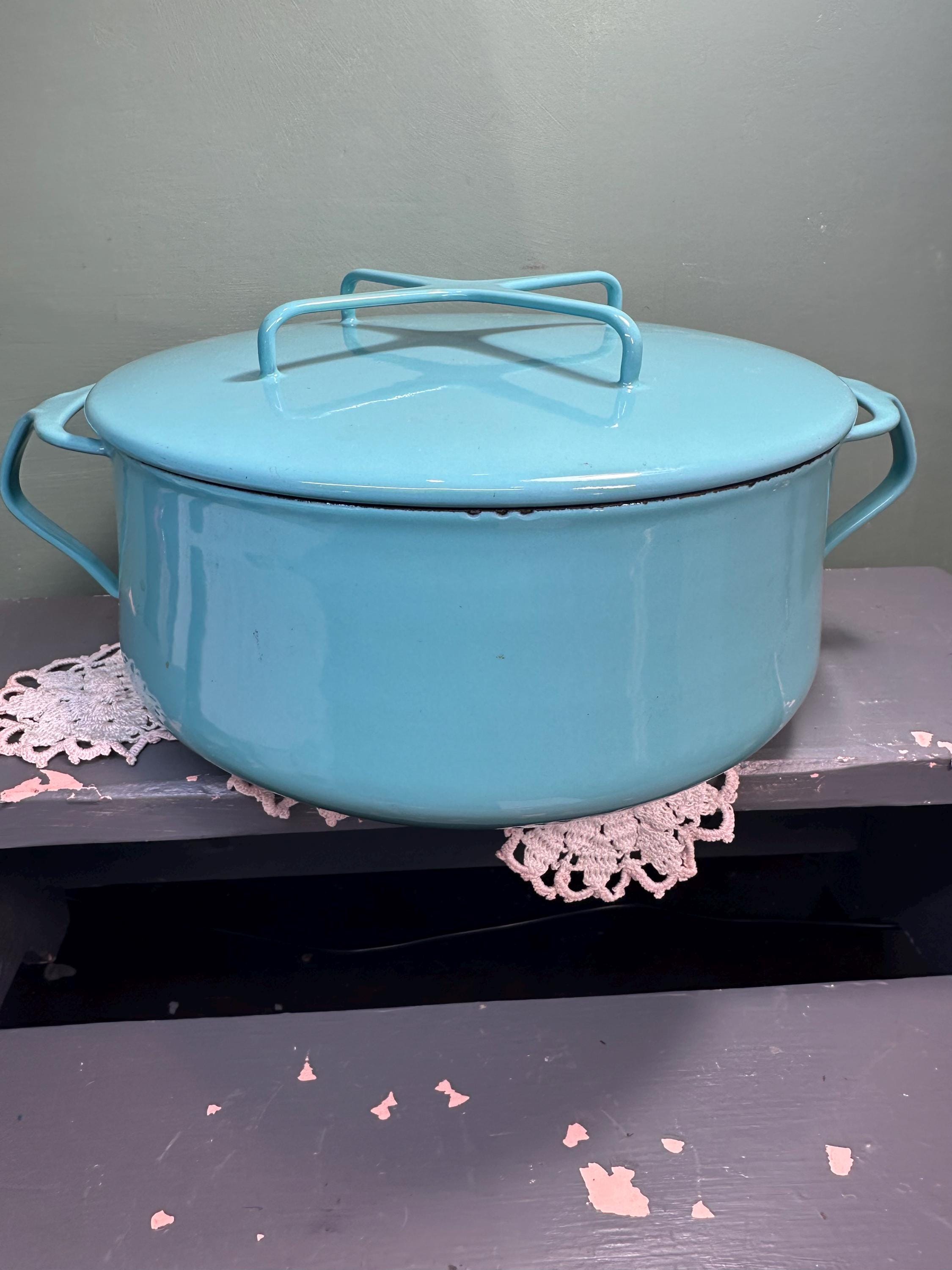 Vintage Dansk Tiffany Teal Blue Dutch Oven Skillet Kobenstyle IHQ