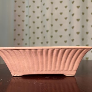 Pink Brush 156 McCoy fluted rectangular Art Deco Planter