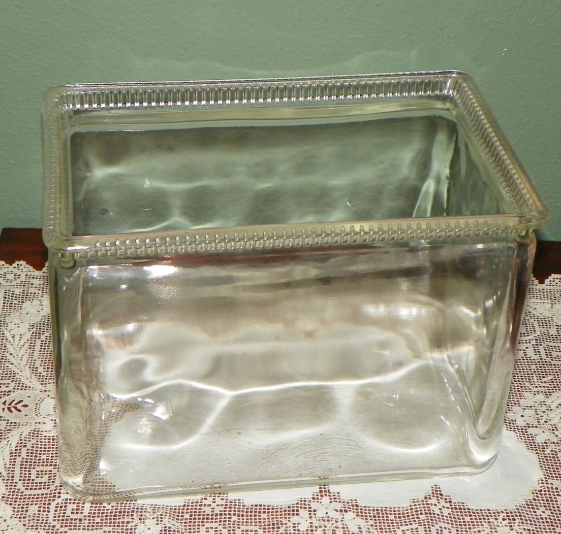 Vintage Clear Glass Battery Box Jar Fish Tank Aquarium Etsy