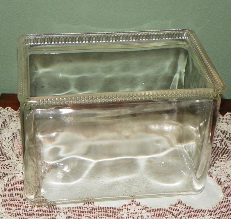 Vintage Clear Glass Battery Box Jar Fish Tank Aquarium Etsy