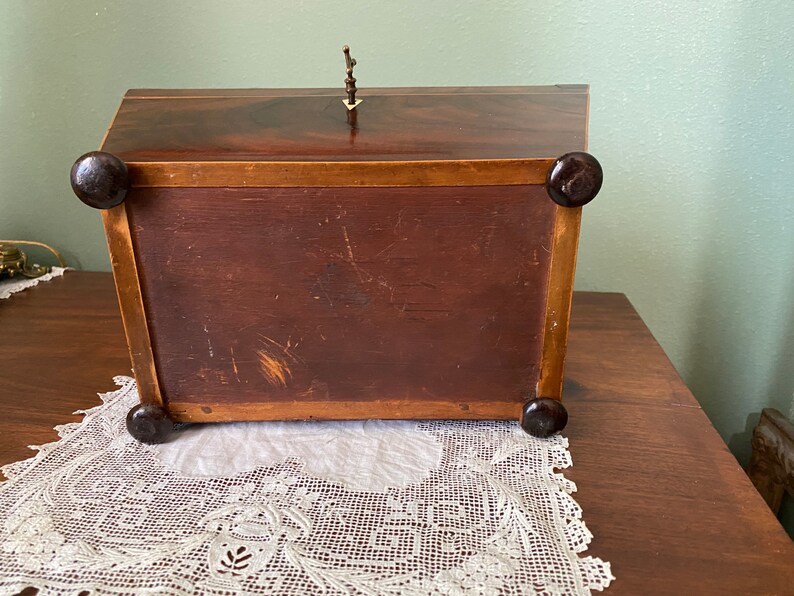 Primitive Antique TEA BOX CADDY Walnut Wood Wooden Etsy
