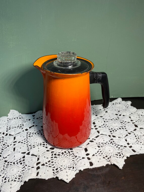 Antique Descoware Cast Iron Orange Red 