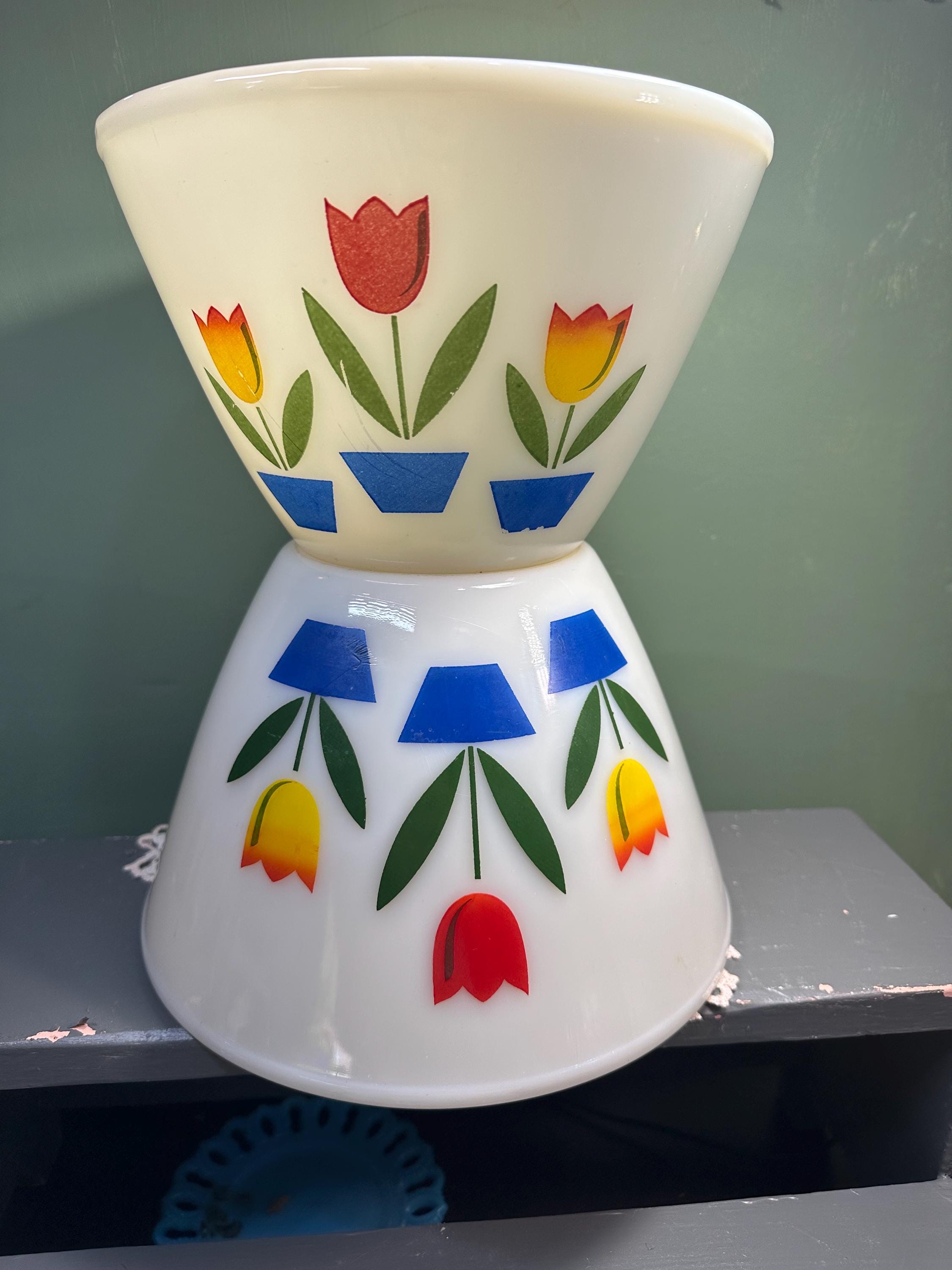 ヴィンテージ 大型 TULIPS ボウル ファイヤーキング アンカーホッ