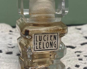 Vintage Deco Lucien Lelong square glass France Perfume  Eau de Parfum Bottle Cologne