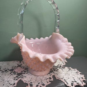 ヴィンテージ ピンクローズ クレスト フェントン 花瓶 レース ブラック