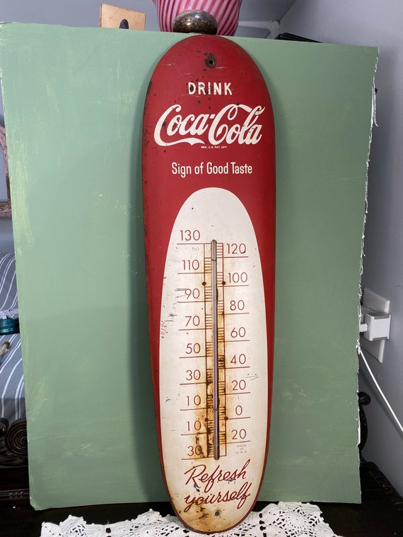 Vintage Metal SIGN COKE Coca-cola Cigar Drink Soda Pop Red Company