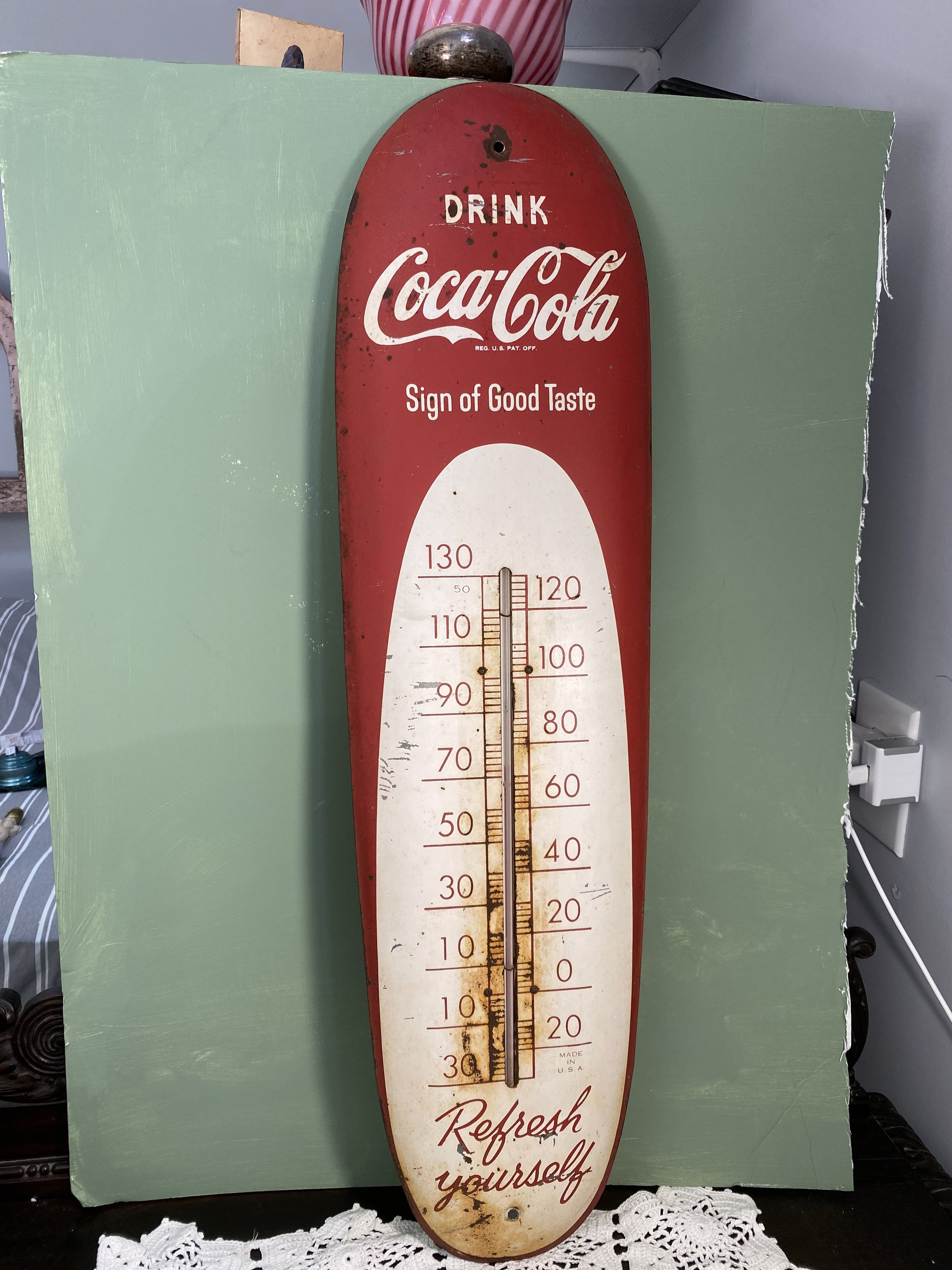 Vintage Metal SIGN COKE Coca-cola Cigar Drink Soda Pop Red Company