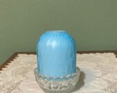 Antique Victorian MOP FAIRY LAMP Lantern globe shade Mother of Pearl Diamond quilted Cased clarkes pyramid
