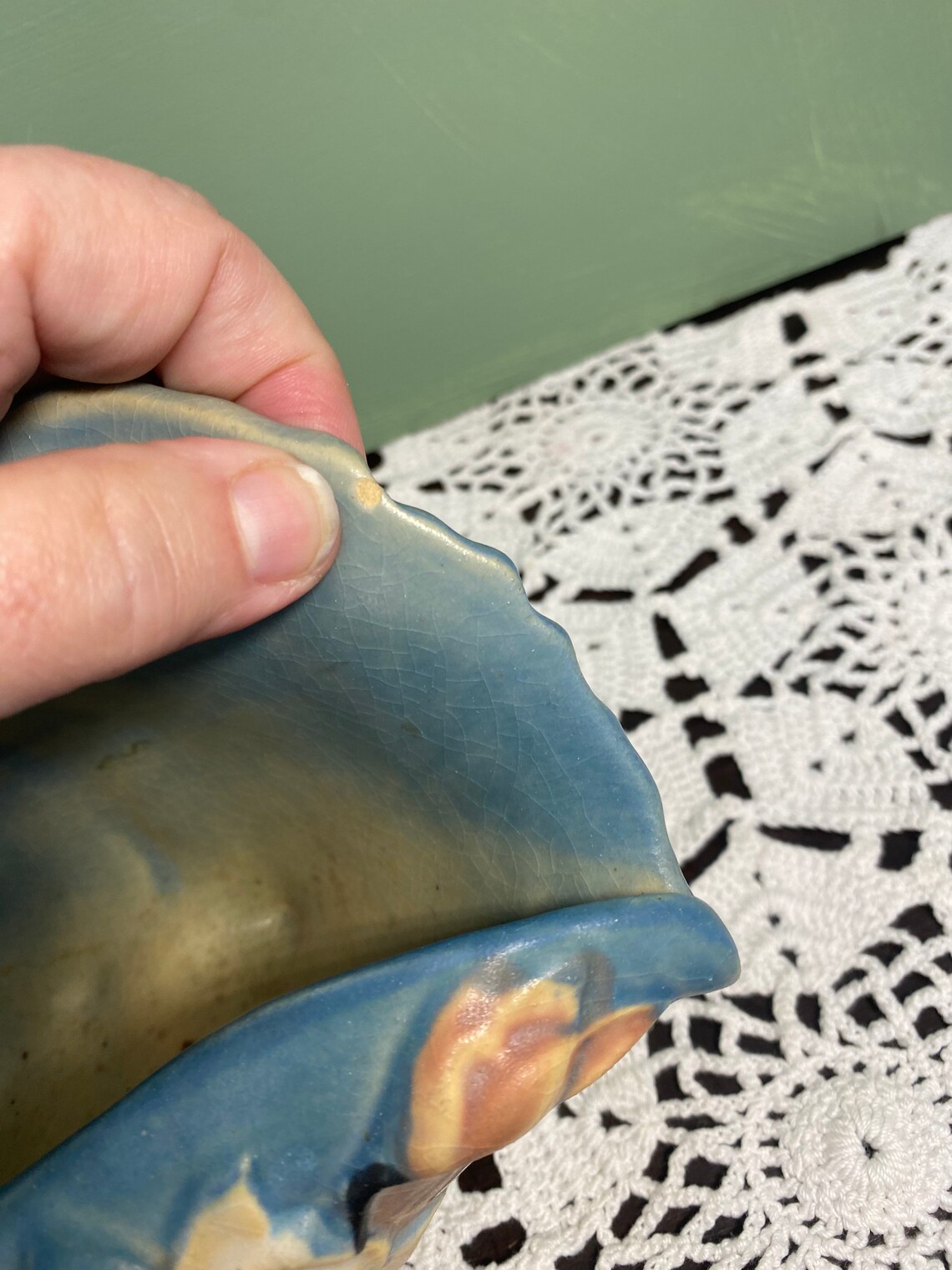 Antique Roseville SHELL Magnolia Blue Vase Bowl Jardiniere Etsy