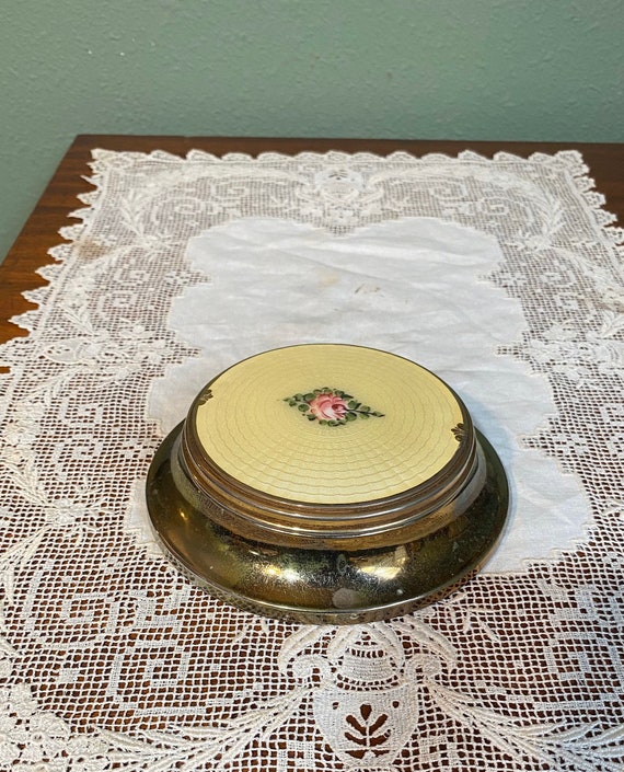 Antique Guilloche Enamel pin tray dresser Chatelai
