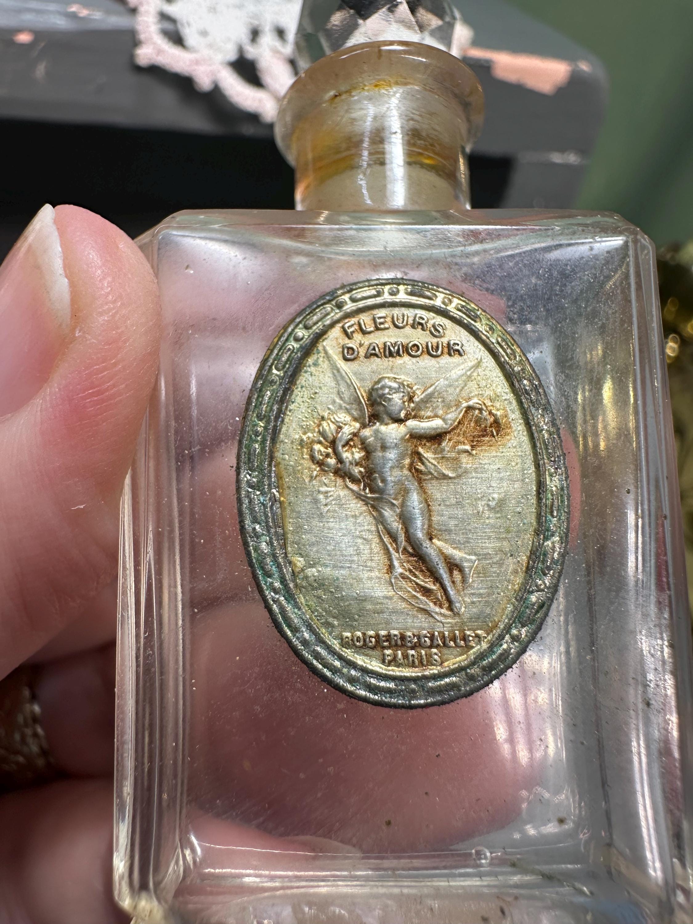 Antique Roger and Gallet Fluers D'amour Perfume Bottle Glass