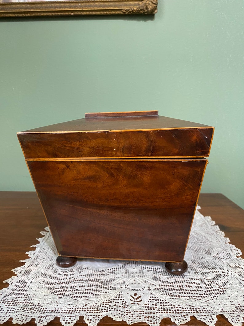 Primitive Antique TEA BOX CADDY Walnut Wood Wooden Etsy
