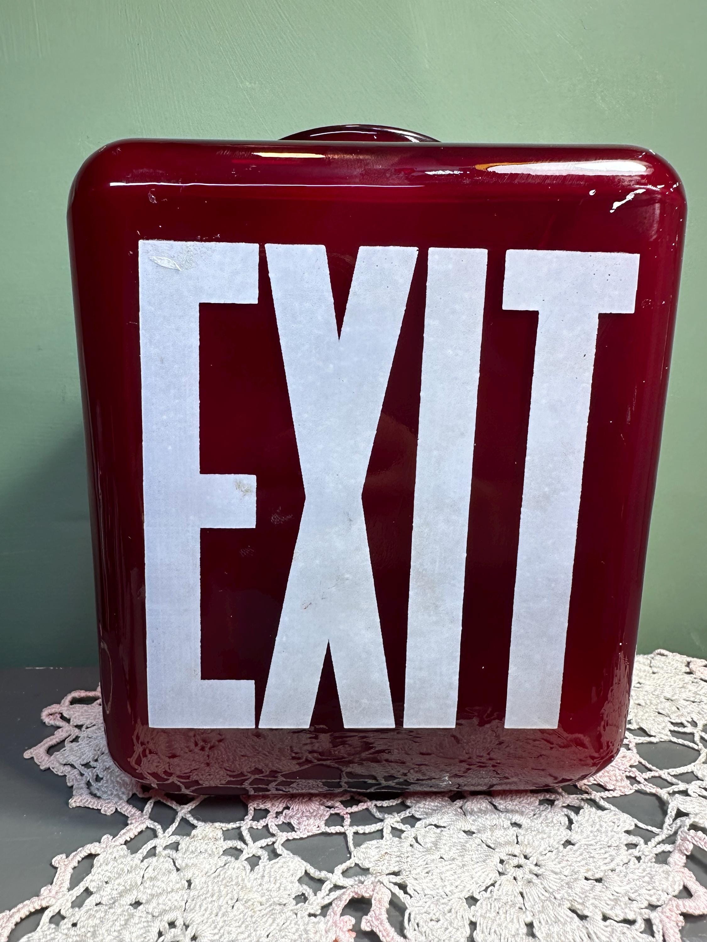 Antique EXIT GLOBE Ruby Glass Red Exit Light Lit Sign Ad - Etsy