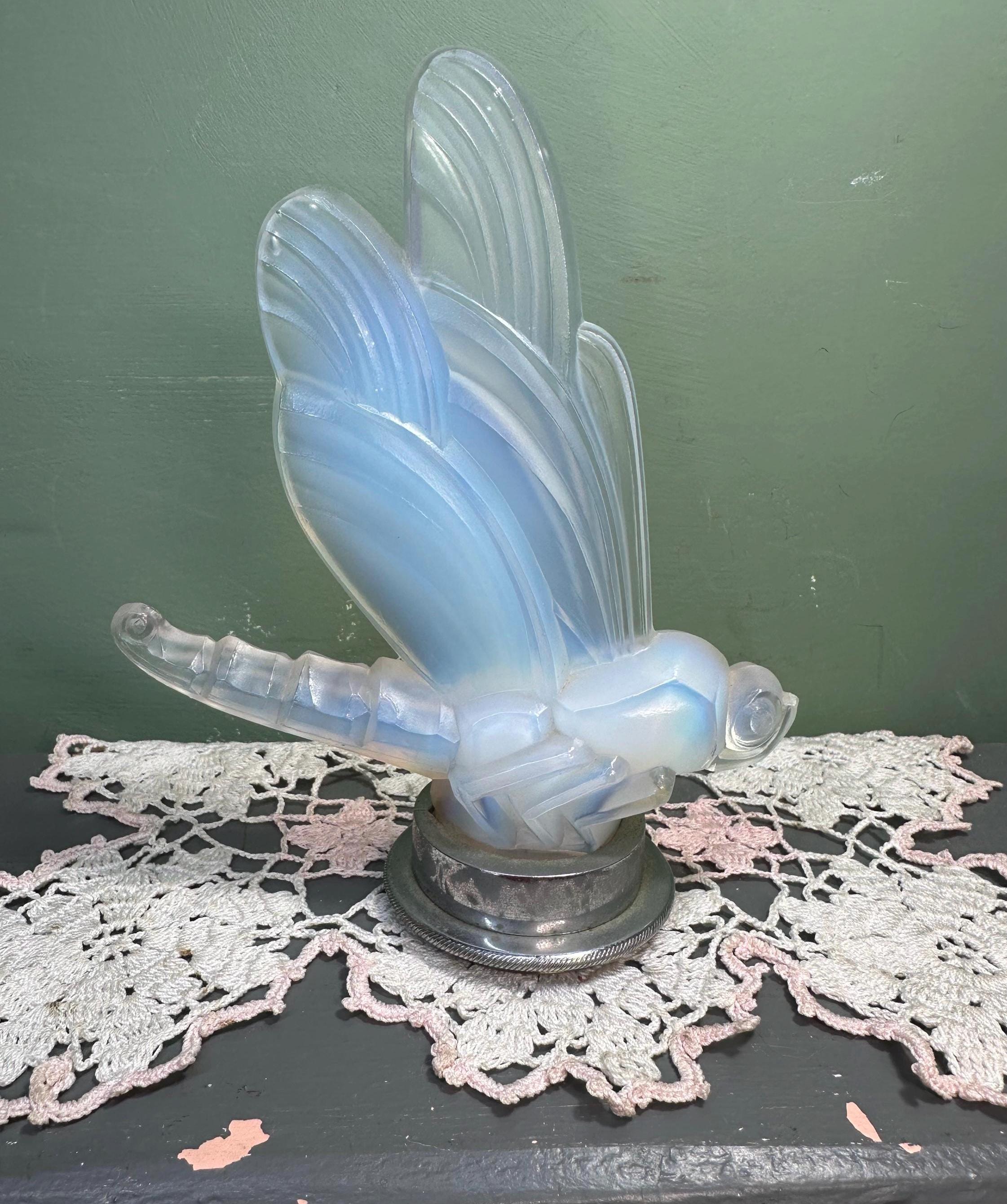 Sabino サビノ フランス オパルセントガラス 魚 フィギュリン アールデコ Antique 1930's CAR HOOD MASCOT Sabino Very Large Dragonfly Insect