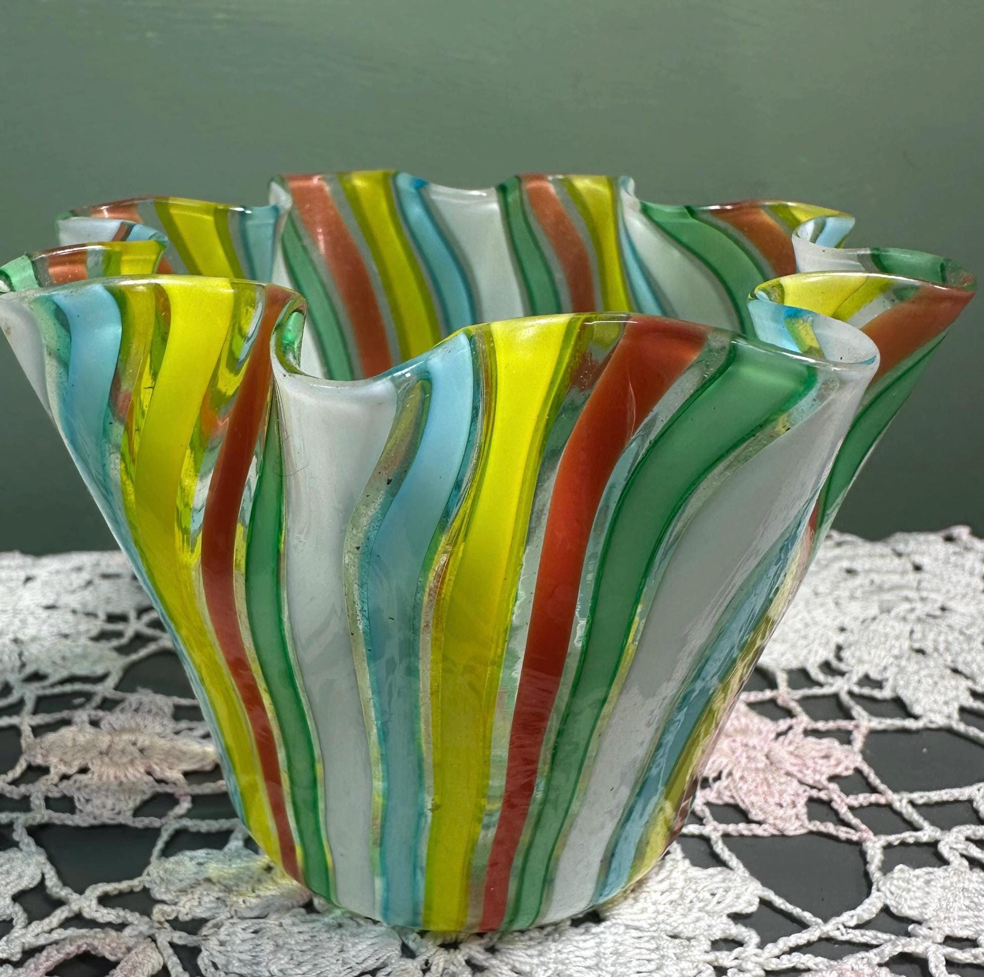 Murano Latticino Ribbon - Etsy