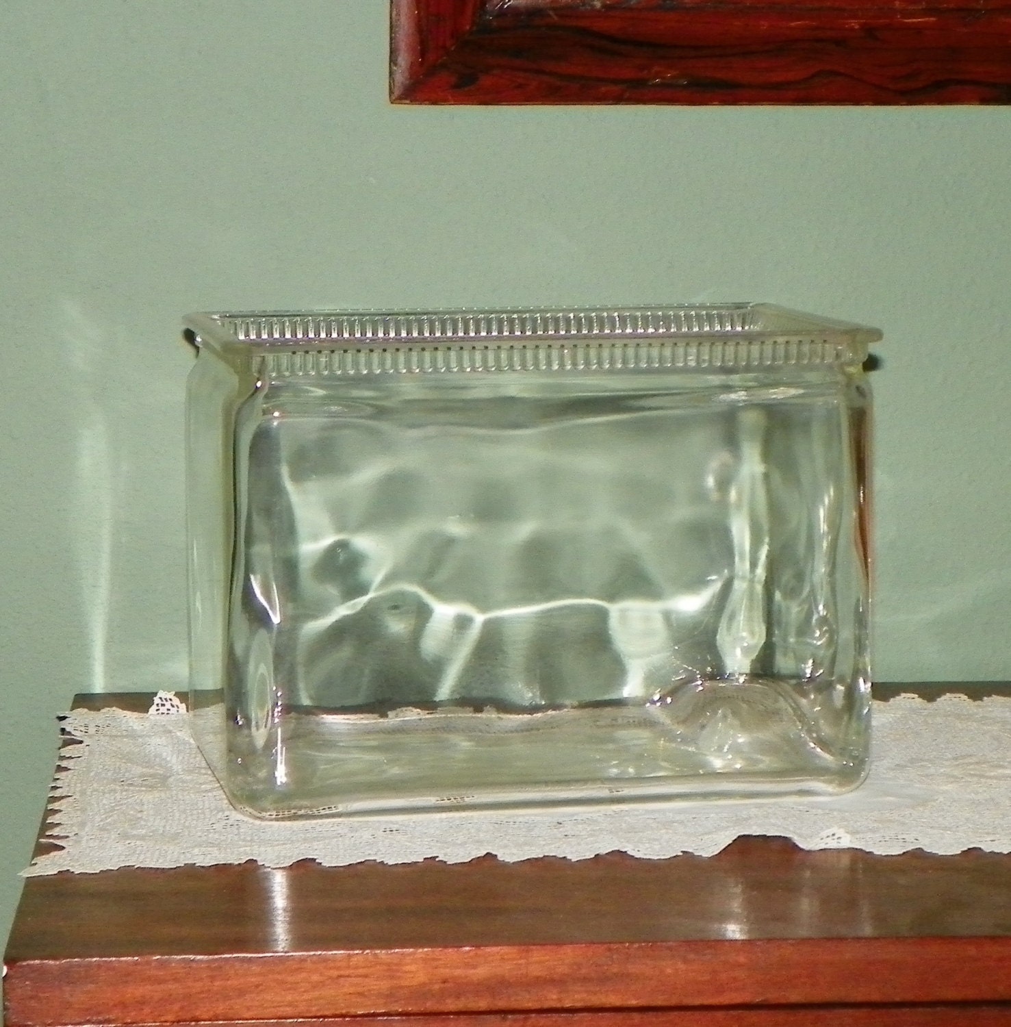Vintage Clear Glass Battery Box Jar Fish Tank Aquarium Etsy