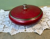 Antique Sterling Silver Over Bronze Covered DISH COMPOTE Babylonian Bronze La Pierre Red Patina Arts Craft