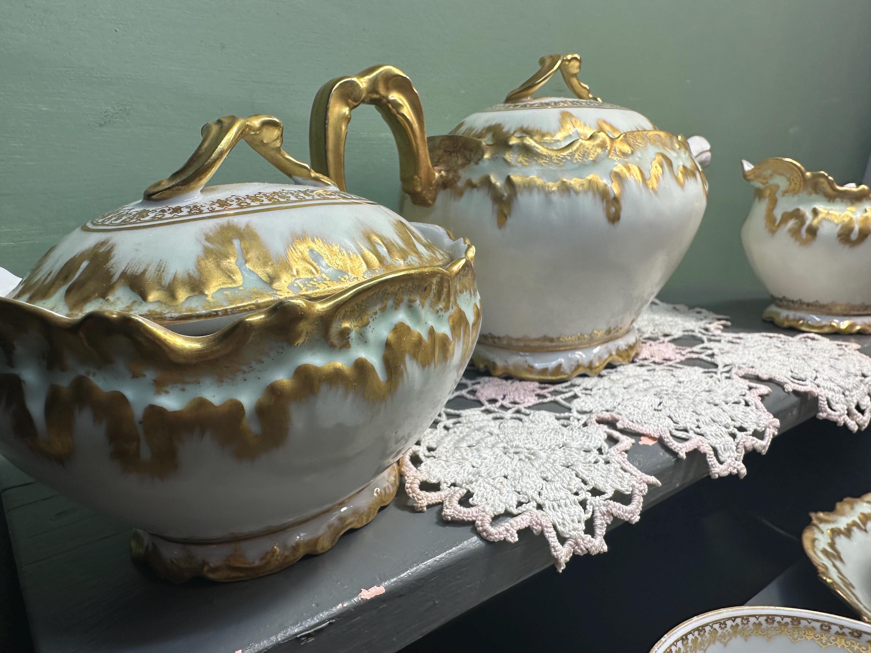 Art Nouveau TEA SET LIMOGES Higgins A Seiter Ny Elite France