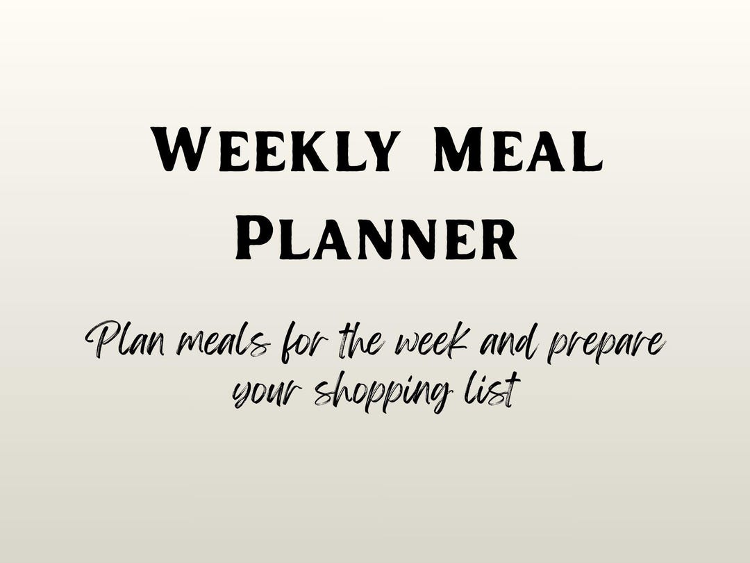 Printable Weekly Meal Planner PDF | Download and Print - Etsy