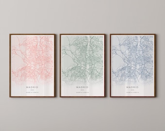 Mapa de ciudad personalizado / Arte mural de mapa de ciudad personalizado (enmarcado o sin enmarcar) / Póster de mapa de cualquier ubicación / Regalo para el Día de la Madre / Estilo: Desgastado
