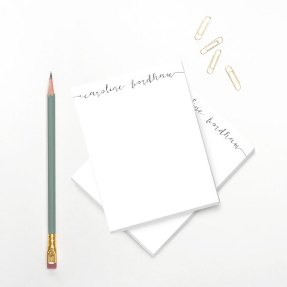 Items similar to Simple Script Personalized Notepad Teacher Gifts