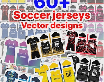 Sports Jersey Design Bundle | Editable Vector Templates | Football, Cricket, Esports Jersey Pack